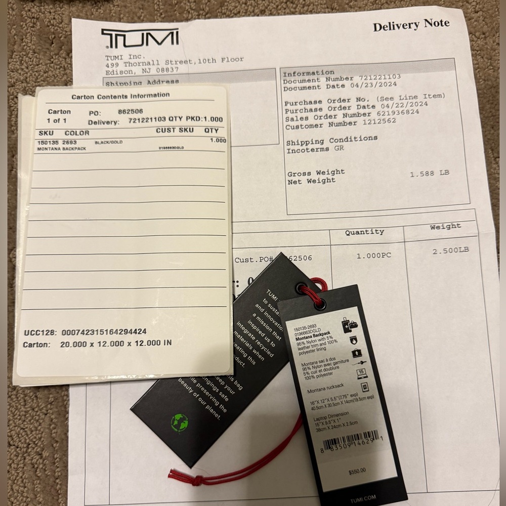 tumi Montana rucksack backpack